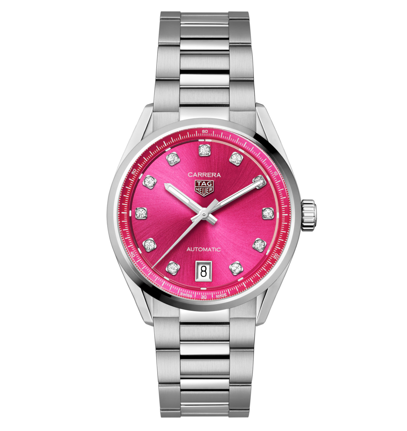 TAG Heuer Carrera Date Watch with Hot Pink Dial